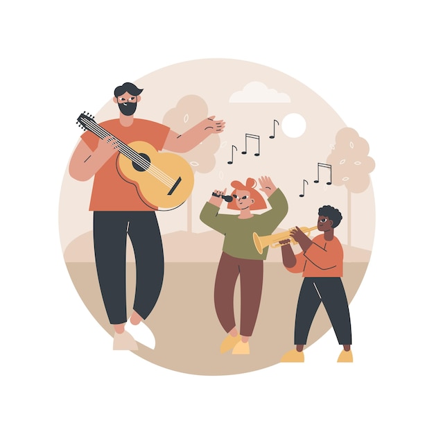 Musical camp abstract illustration