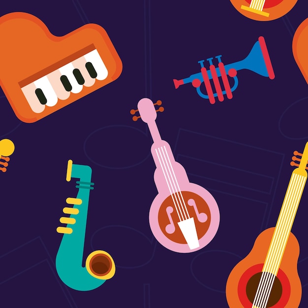 Free Vector musical instruments pattern