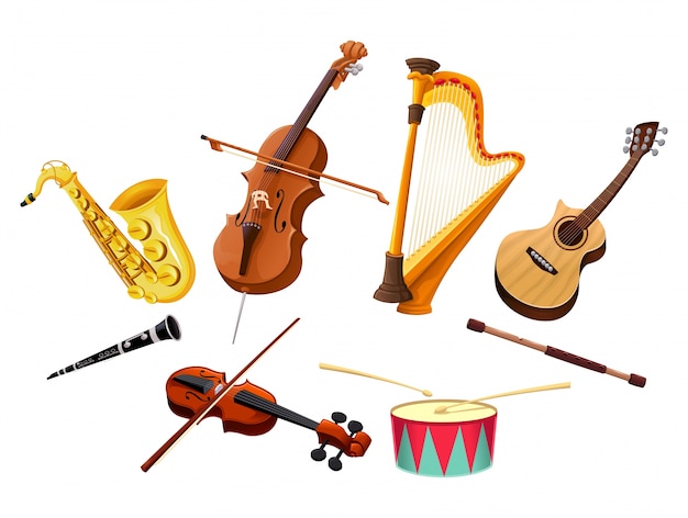 Free Vector musical instruments vector isolated objects