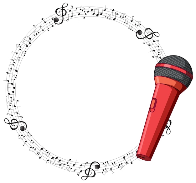 Free Vector musical microphone with notes circle