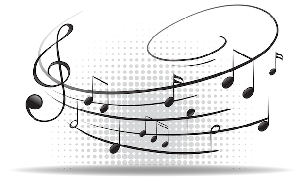 Free vector musical notes and treble clef