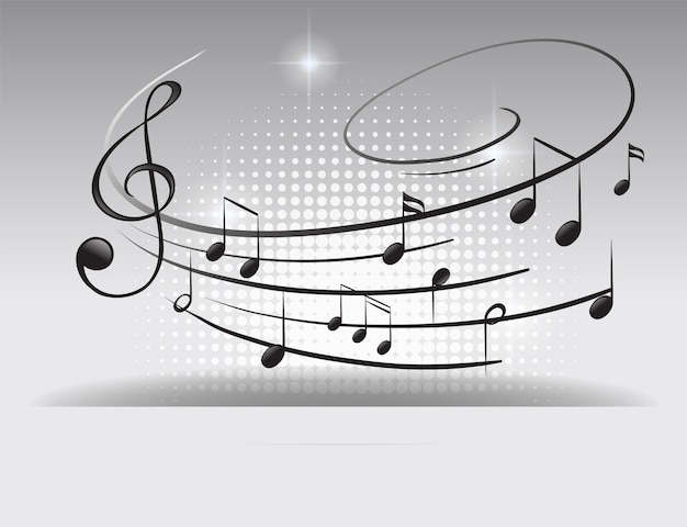 Free Vector musical notes and treble clef