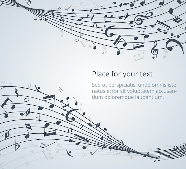 Free Vector musical notes vector background with space for your text