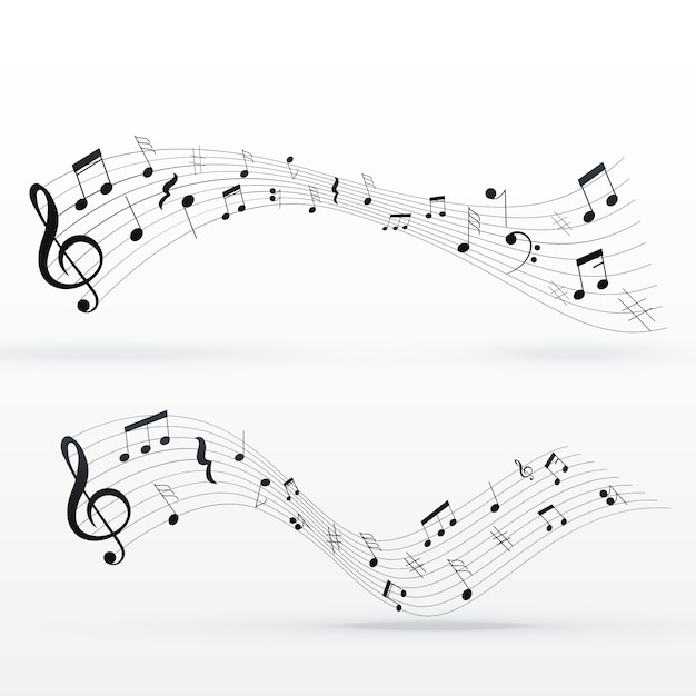 musical notes wave background design