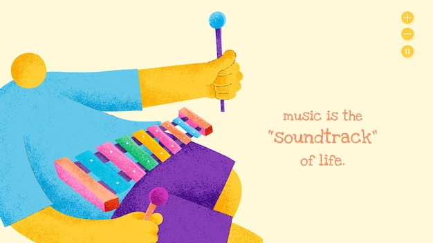 Free Vector musician banner template  with inspiring musical quote