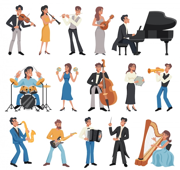 Free Vector musician icon set