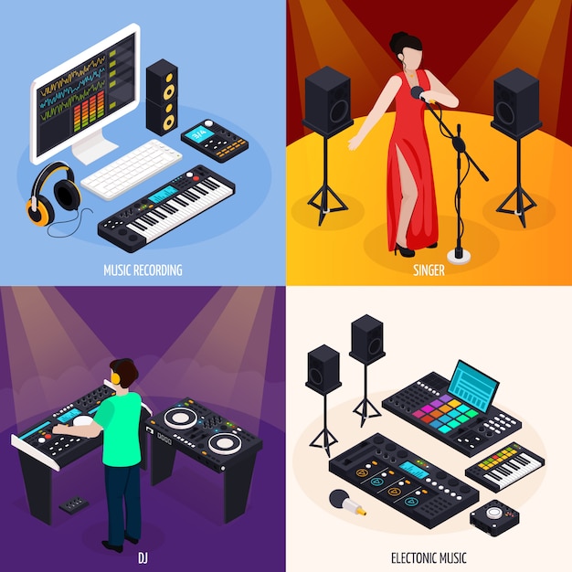 Free Vector musicians life design concept