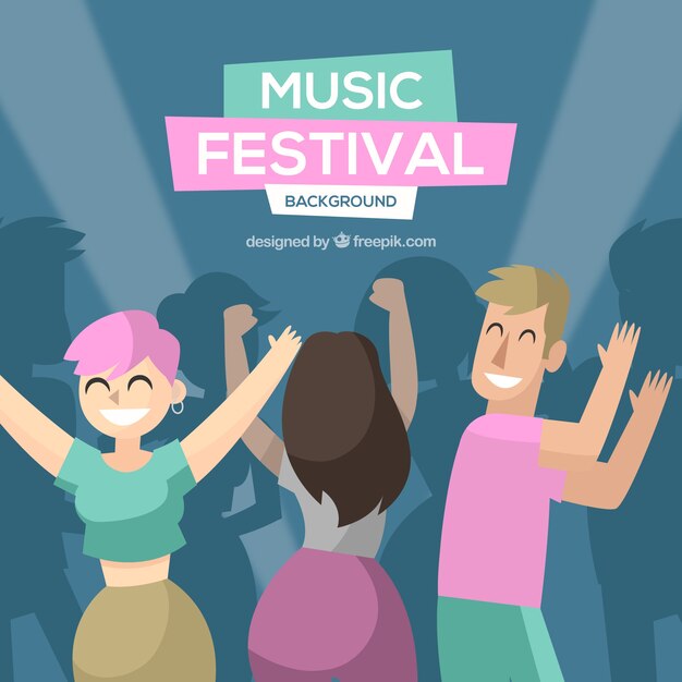 Musiс festival background in flat design