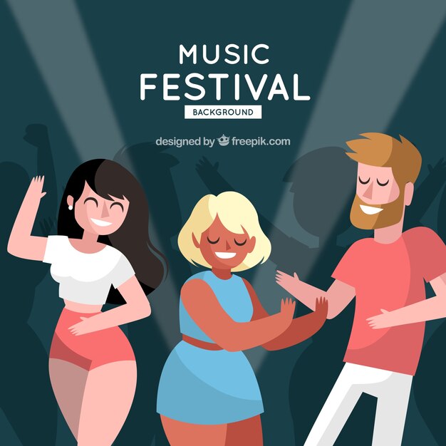 Musiс festival background in flat design