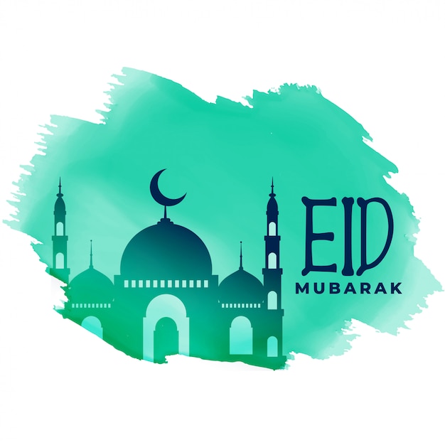 Free Vector muslim eid festival lovely greeting design vector illustration