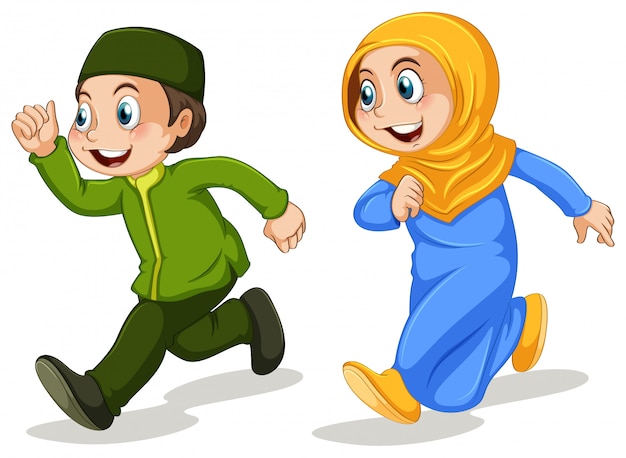 Free Vector muslim friends