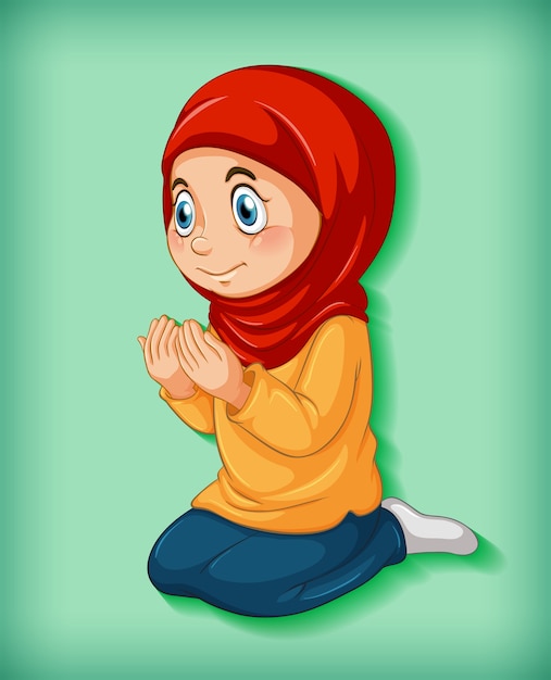 Muslim girl practice religion