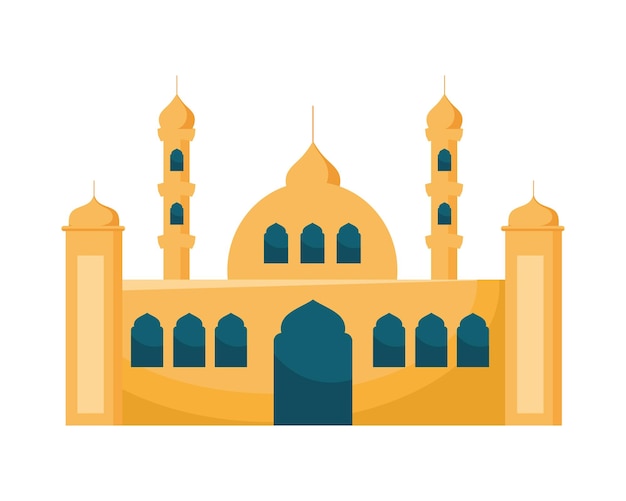 Free Vector muslim mosque temple facade