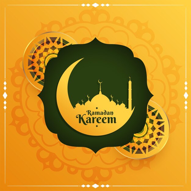 Muslim ramadan kareem realistic greeting design