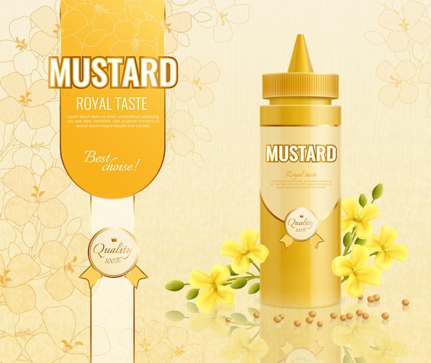 Free Vector mustard advertising illustration