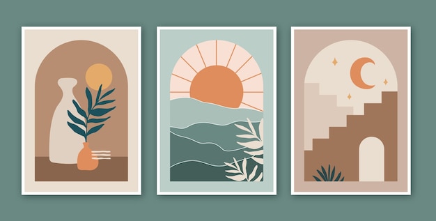 Muted color palette cards design