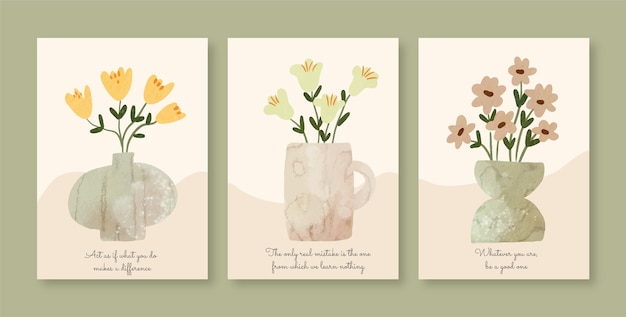 Free vector muted color palette cards design