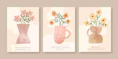 Free vector muted color palette cards design