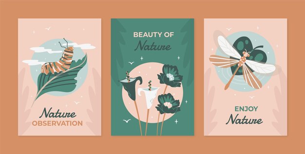 Muted color palette cards set