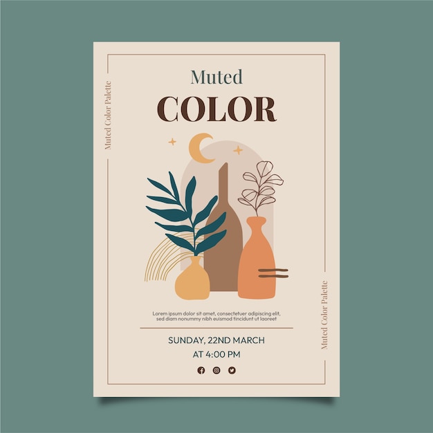 Muted color palette poster design