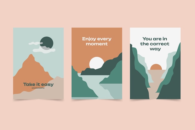 Free vector muted colors card collection design