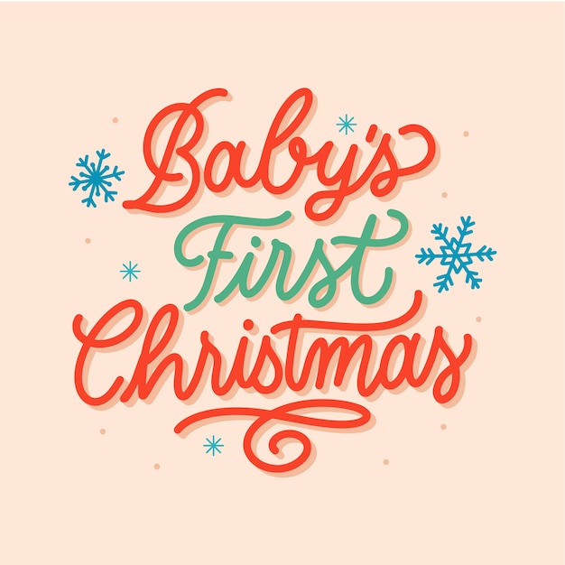 Free Vector my first christmas lettering