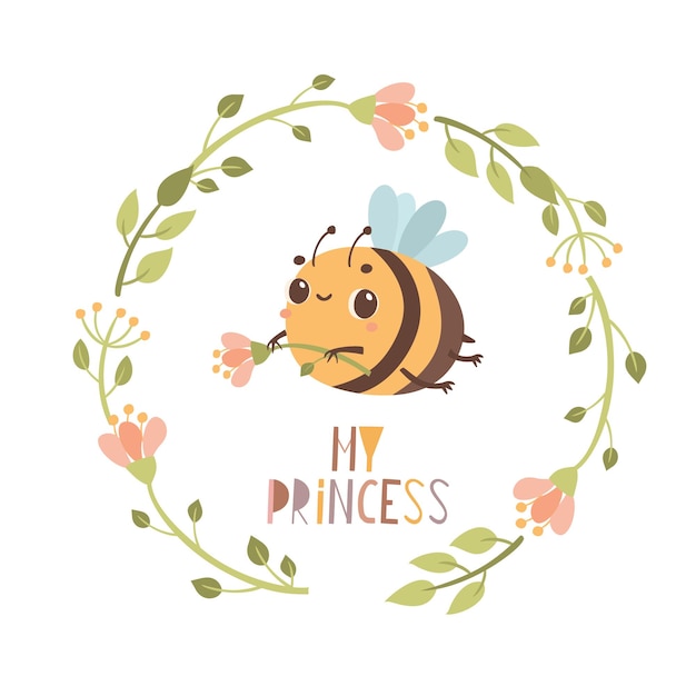 my princess card with bee