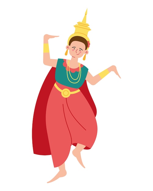 Free vector myanmar dancer design