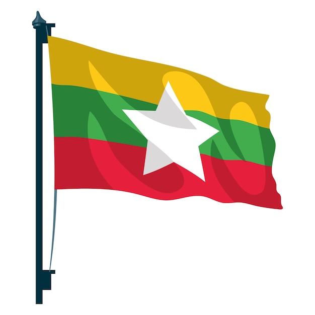 Free Vector myanmar independence day flag design