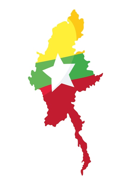 Free Vector myanmar independence day map