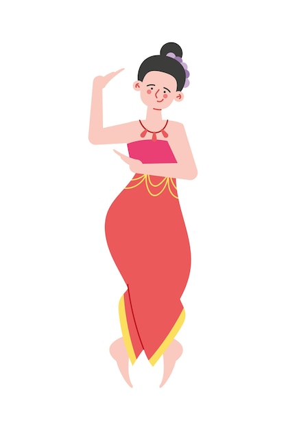 Free Vector myanmar woman dancer