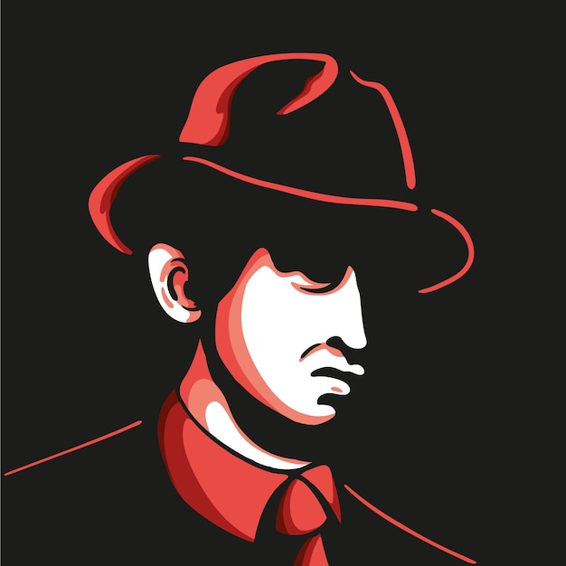 Mysterious mafia character with hat