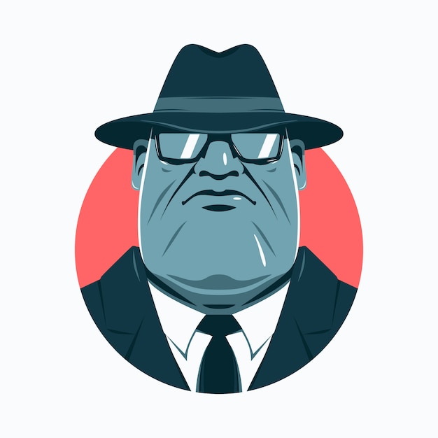 Free vector mysterious mafia man wearing a hat