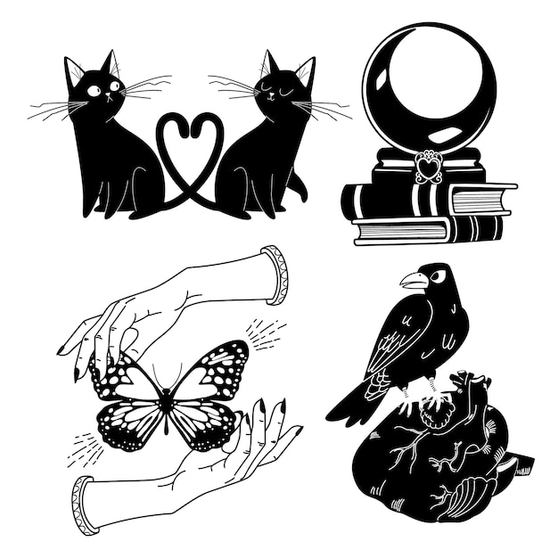 Mystic dark love stickers