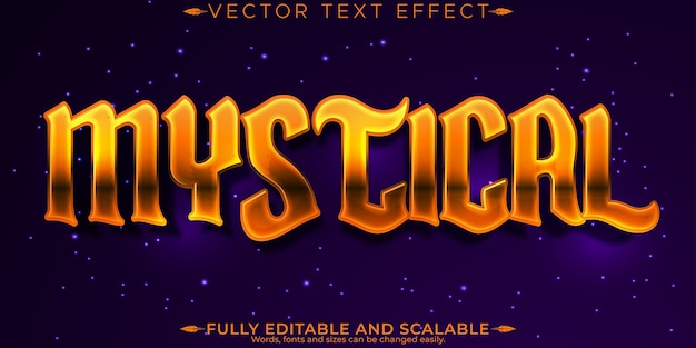 Free Vector mystical text effect editable mystic and enchanted customizable font style