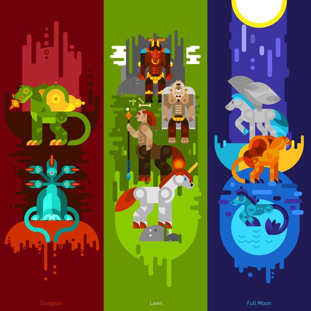 Mythical Creatures Banners Vertical