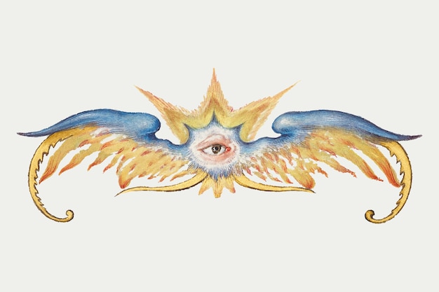 Mythical wings with eye