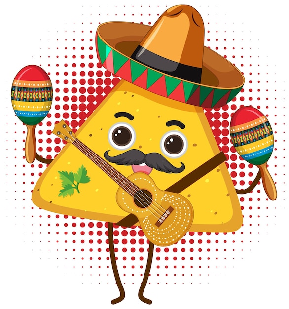 Free vector nachos mexican food cartoon character