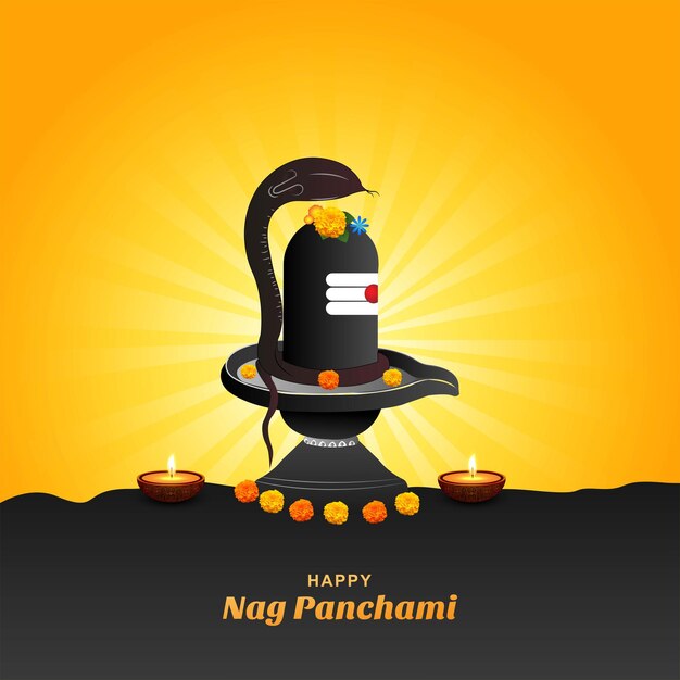 Nag panchami card on indian festival celebration background