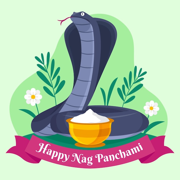 Free Vector nag panchami illustration