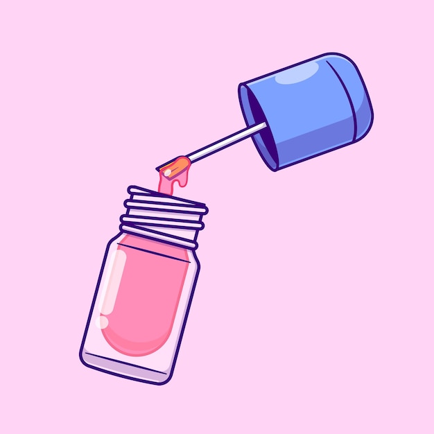 Nail Polish Cartoon Vector Icon Illustration Beauty Object Icon Isolated Flat Vector