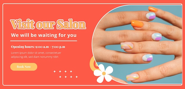 Free vector nail salon template design