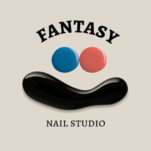 Free Vector nail studio business logo vector creative color paint style