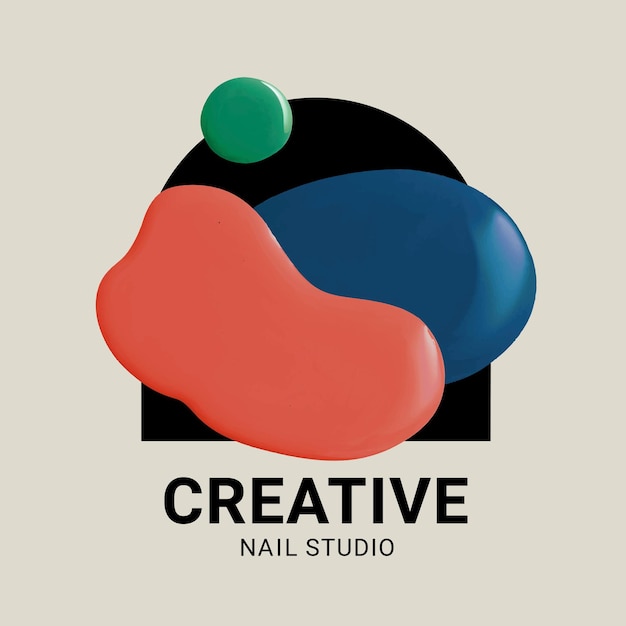 Free vector nail studio business logo vector creative color paint style