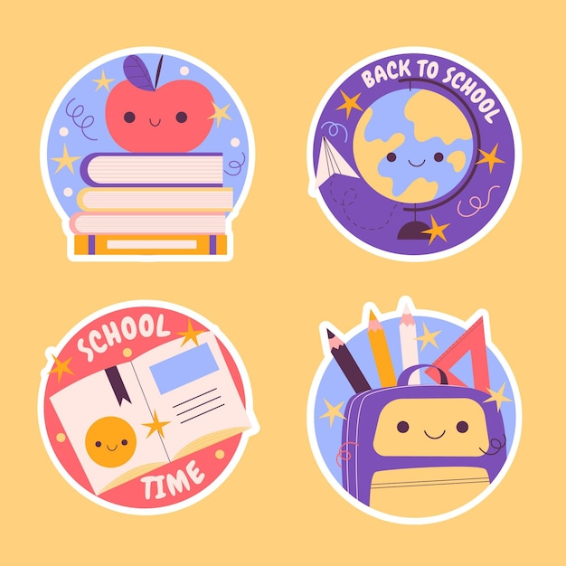 Naive back to school stickers collection