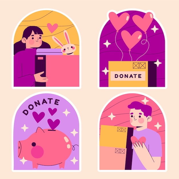 Naive charity stickers