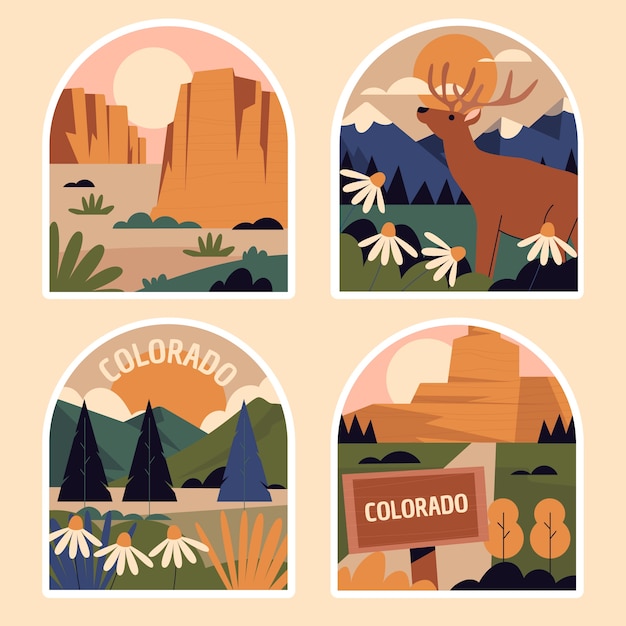 Naive colorado sticker set