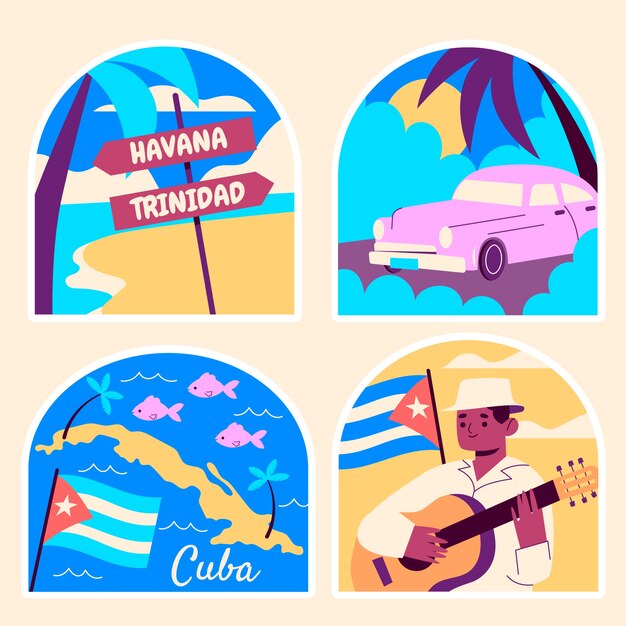 Naive cuba stickers set