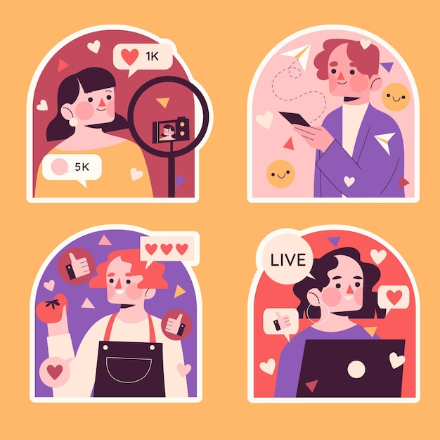 Naive influencer stickers collection