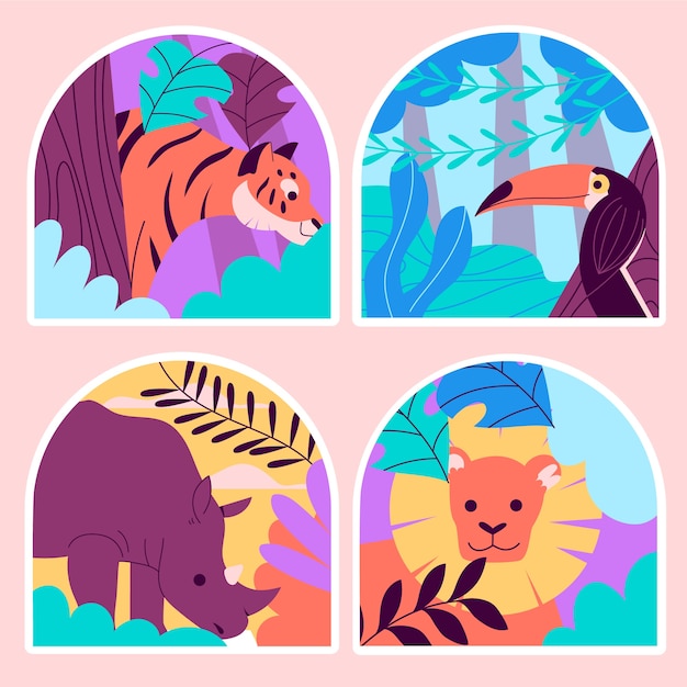 Naive jungle stickers